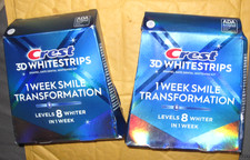 NEW Lot Of 2 Crest 3D Whitestrips 1 Week 8 Levels Whiter Teeth 56 Strips 10/2027
