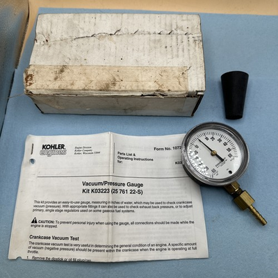 #ad KOHLER PRESSURE VACUUM TEST KIT 25 761 22 S $59.99
