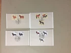 Four Germany fdc with semipostal stamps-two sets DOGS and HORSES