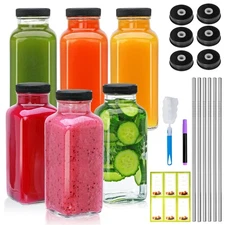 12oz Glass Bottles with lids,juice bottles gifts for women,glass bottles with...