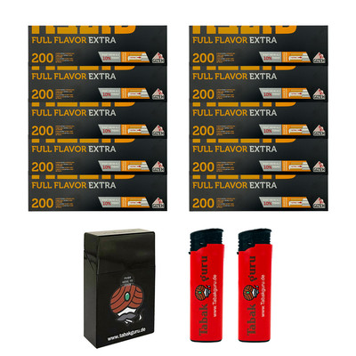 10 Pack Gizeh Full Flavor Extra Papier-Filterhülsen + Zubehörartikel