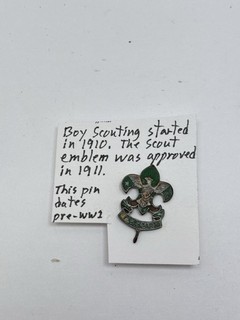 VTG Boy Scout Assistant Scoutmaster Screw Back Badge Pin Enamel