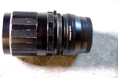 Pentax 135mm SuperTakumar M42 mount lens with adapter for Fuji FX