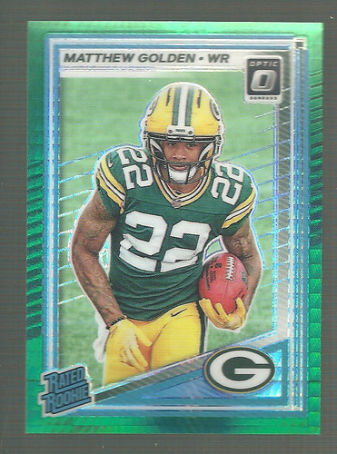 2025 Panini Donruss Optic - Rated Rookie Matthew Golden #205 Green Hyper...