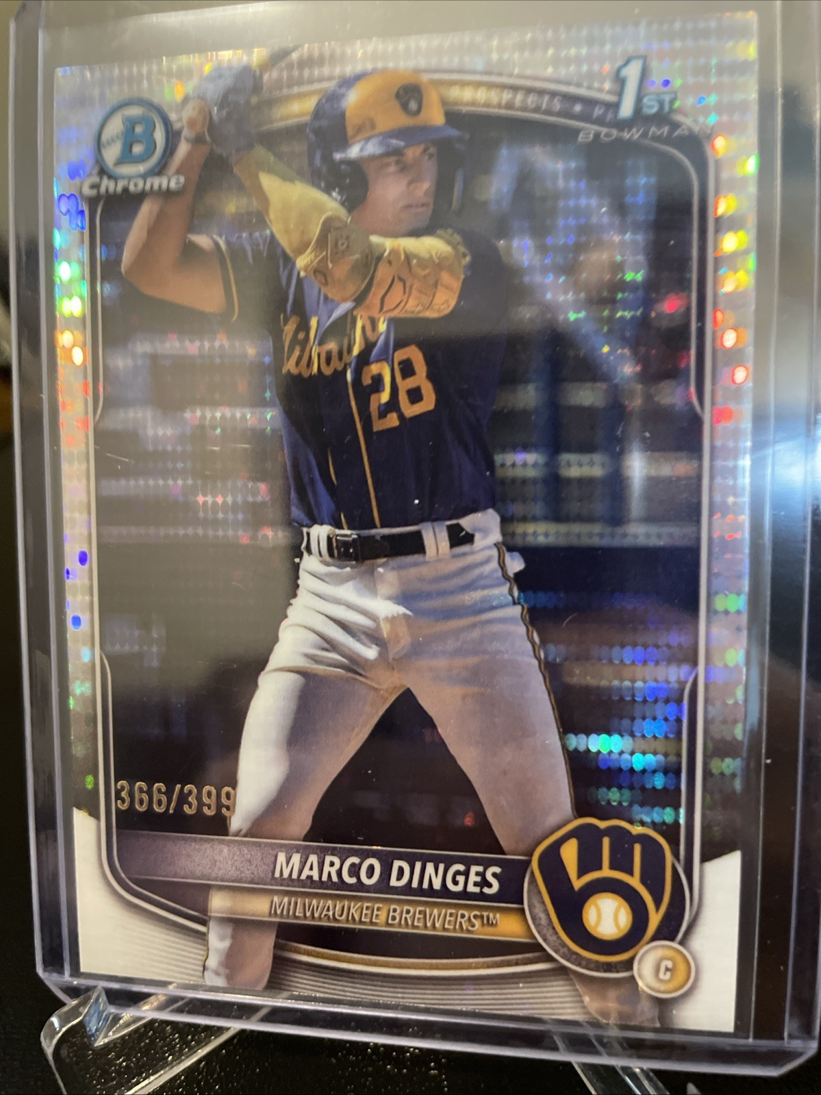 2025 Bowman Chrome Prospects 1st Marco Dinges Pulsar Refractor /399