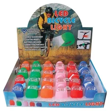 Diamond Visions 08-1386 Assorted Colors Silicone LED Bike Light (Pack of 24)