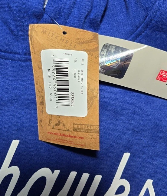 Seattle Seahawks Mitchell & Ness Outer Stuff Youth Hoodie Large NEW NWT NFL - Image 2 of 4