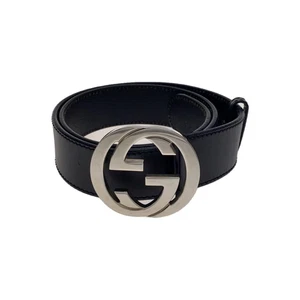 Gucci Ceinture imbriquée G Cuir Noir/Cuir/Noir/Homme