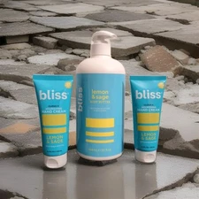 Bliss Lemon & Sage Combo- 1 of Body Butter 32oz Pump & 2 of Cloud 9 Hand Cream 