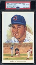 Billy Williams Gem Mint 10 PSA DNA Signed Perez Steele Celebration Postcard Auto