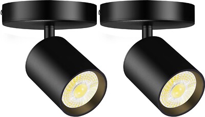 2-Pack Ceiling Mount LED Spotlights - Dimmable Adjustable Directional Semi Flush