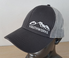 YOUTHWORKS ADJUSTABLE SNAPBACK TRUCKER/MESH HAT/CAP, GRAY, OUTDOOR/SPORTS