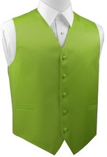 Men's XS - 6XL. Italian Design. Lime Satin Formal, Wedding, Prom Tuxedo Vest.