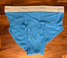 Vintage Hanes Comfort Blend Briefs Boys size L Blue Tight Ringer Men  s S