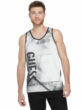 NEW GUESS ANGELO JET BLACK+WHITE+GRAY,T SHIRT,TANK TOP (S)