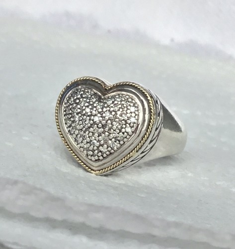 EFFY BH pave diamond HEART ring 925 