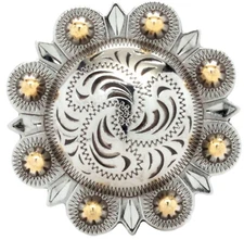 Berry Concho 2" Silver with Rose Gold Screw Back 7864-NG