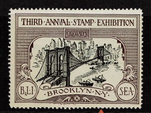 Third Annual Stamp Exhibition, 1934, lg hinge thin - S14017 | eBay