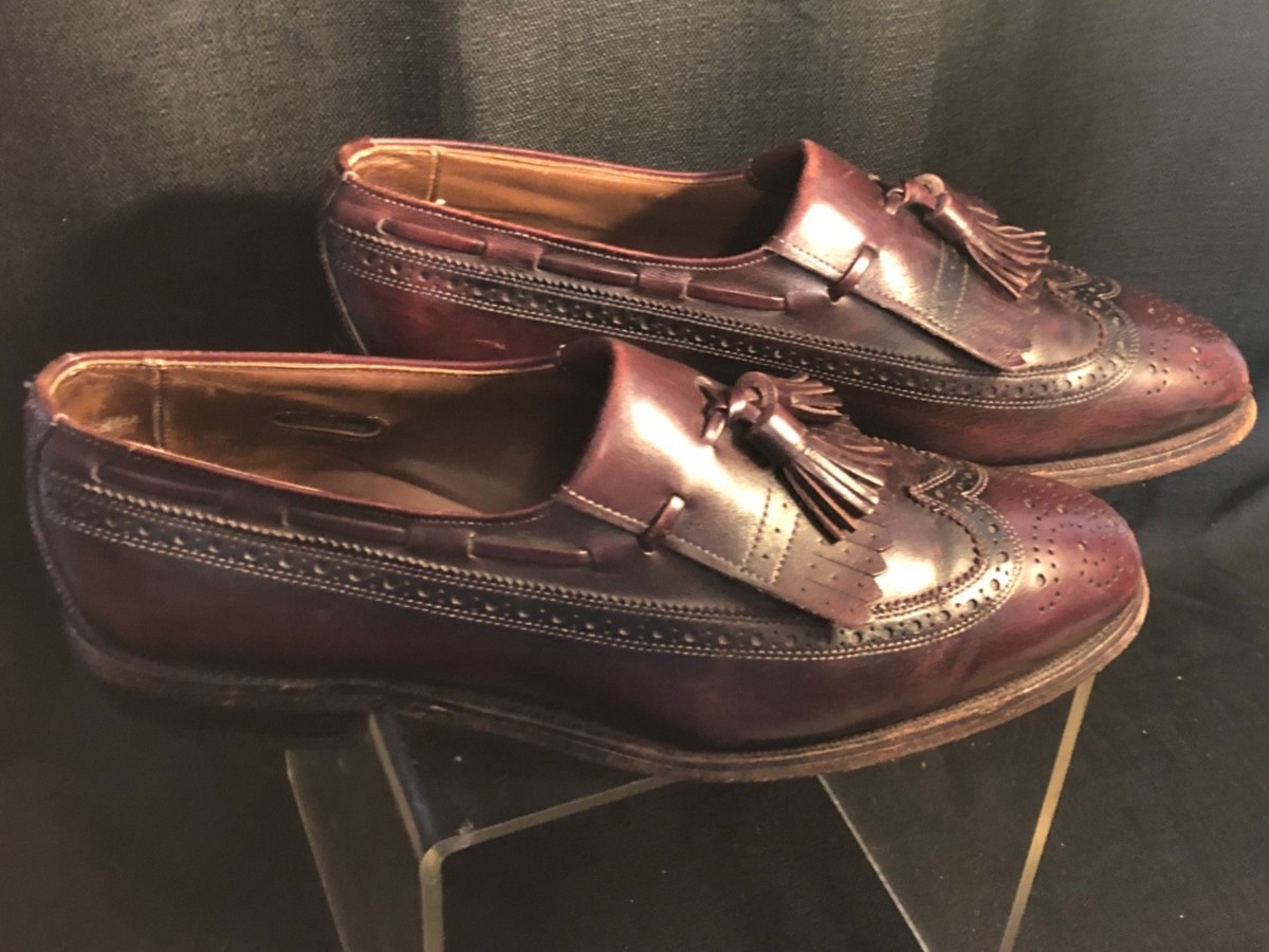 Allen Edmonds Arlington Burgundy Wingtip Brouge Kiltie Tassel Loafers Mens 10.5‎ Allen Edmonds Allen Edmonds Arlington Wingtip Brogue Loafers  main image 4
