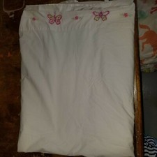 Pottery Barn Kids "Pink Embroidered Butterflies" Twin Flat Sheet