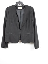 Elle Black Scalloped Detail Blazer Womens Sz 16