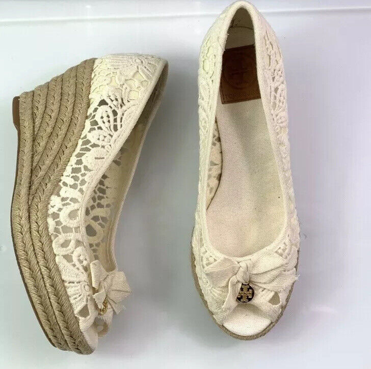 TORY BURCH LACE JACKIE ESPADRILLE WEDGE size 8.5B | eBay TORY BURCH LACE JACKIE ESPADRILLE WEDGE size 8.5B | eBay
