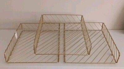 SET 3 X GEORGE HOME GOLD METALL MAGAZIN/PAPIERFÄCHER (SIE SIND NICHT STAPELBAR) 