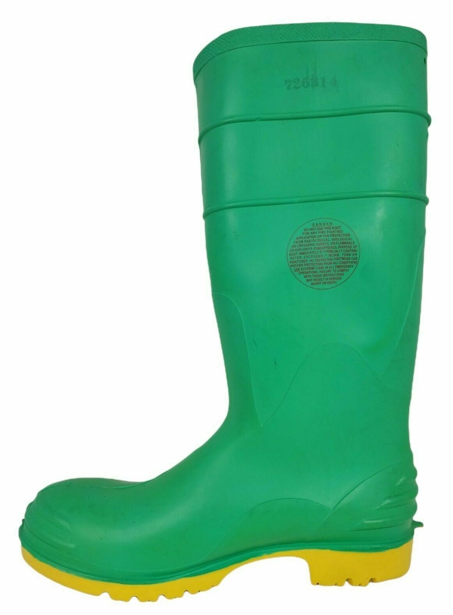Bata Hazmax Boots Mens Size 7 Green Yellow Chemical  display picture 2