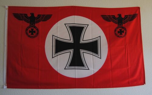 FLAGGE FAHNE 90 x 150cm DR Rot mit weißem und Eisernem Kreuz 4107 - Bild 1 von 1