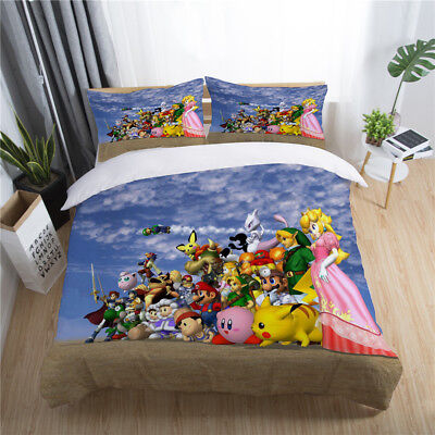 3d Kid Mario Bedding Set Super Smash, Super Mario Brothers Queen Size Bedding