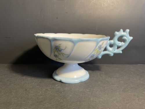 vintage handpainted intricate handled footed Candy trinket dish leona otterson - Afbeelding 1 van 7