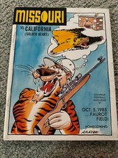 1985 Missouri Tigers Mizzou California Bears Football Program Hardy Nickerson
