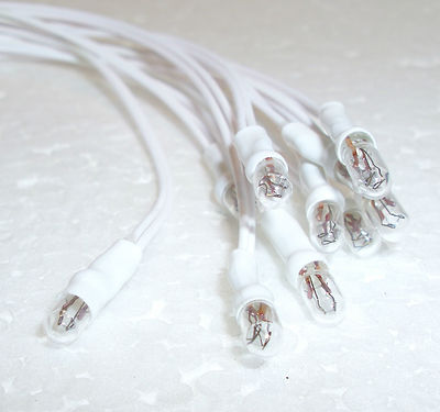 2K160 10 x 12volts 80ma White Grain of Wheat Light Bulbs + 150mm Wires Pl