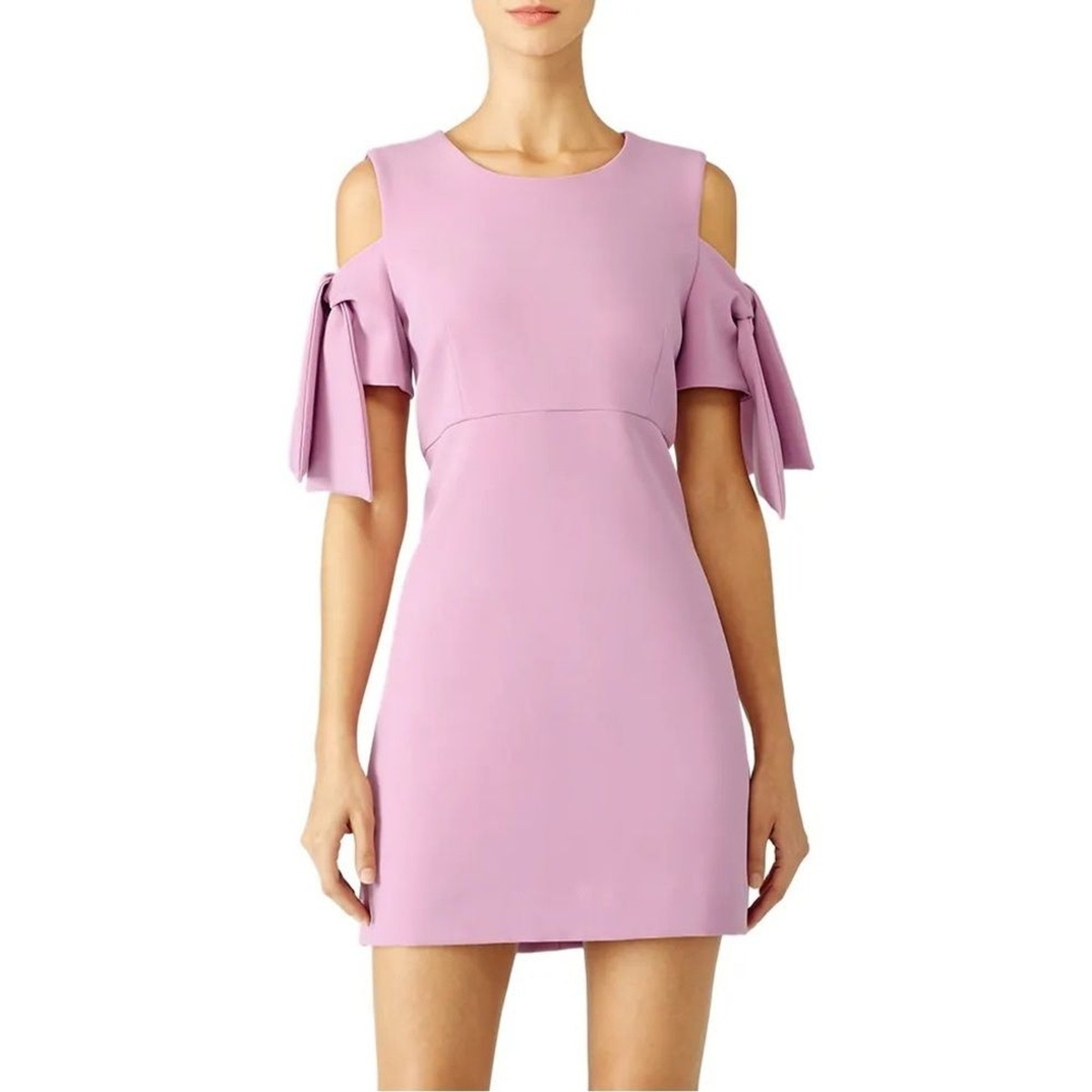 Milly Purple Lilac Tie Sleeve Above Knee Mini Dress Cold Shoulder sz 8