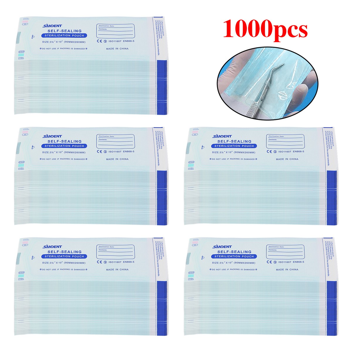 Dentistry Autoclaves & Sterilizers Self-Sealing Sterilization Pouch, (3 ...