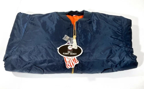 ROTHCO  SMALL MA-1 FLIGHT JACKET MILITARY REVERSIBLE ORANGE 7325 NAVY SMALL image 3