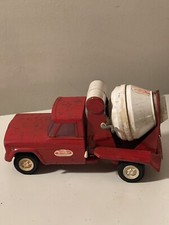 Vintage TONKA Cement Mixer Red Truck 9" Pressed Steel Kids Toy Construction