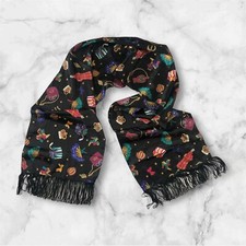 Diane Von Furstenberg Long Scarf Shopping Print 74"X13" Estate Fringe Logo DVF