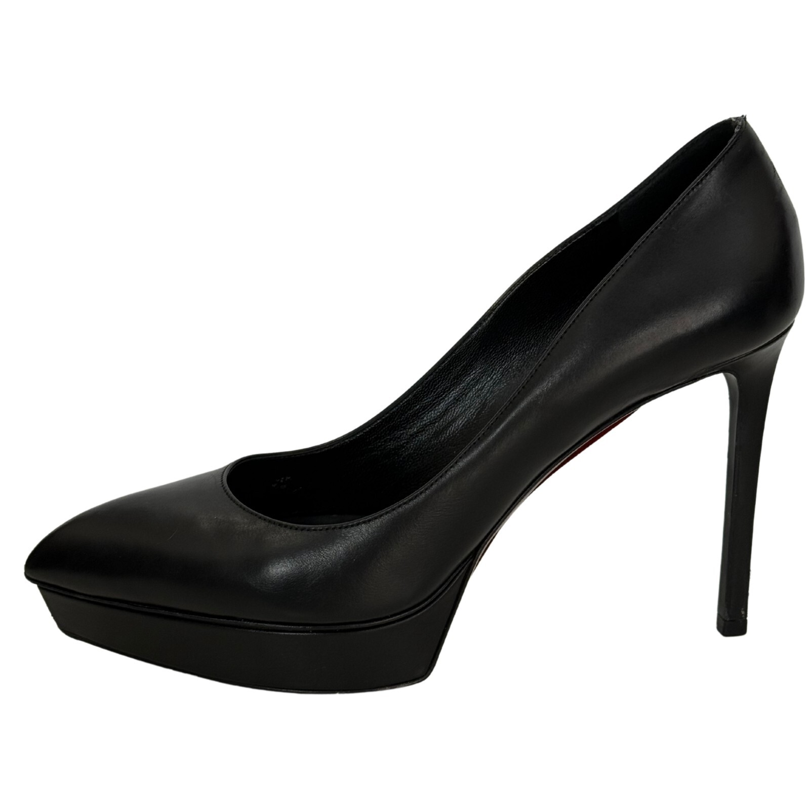 Saint Laurent decolte nere in pelle con plateau taglia 10 5 eu 40 5