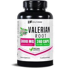 Valerian Root Capsules 240 Pills 3000mg Highest Potency Sleep Aid HealthFare USA
