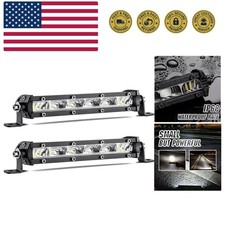 6 Inch Slim Led Light Bar Pods Small Spot Flood Offroad Driving Fog Work Sing...