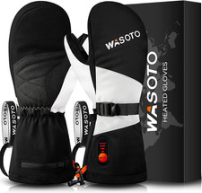 Heated Mittens Gloves for Women Men 7.4V Battery 22.2Wh Electric Rechargeable Wa