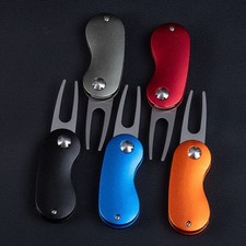 Golf Golfer Pitch Green Divot Repair Switchblade Tool Ball Marker Groove Cleaner