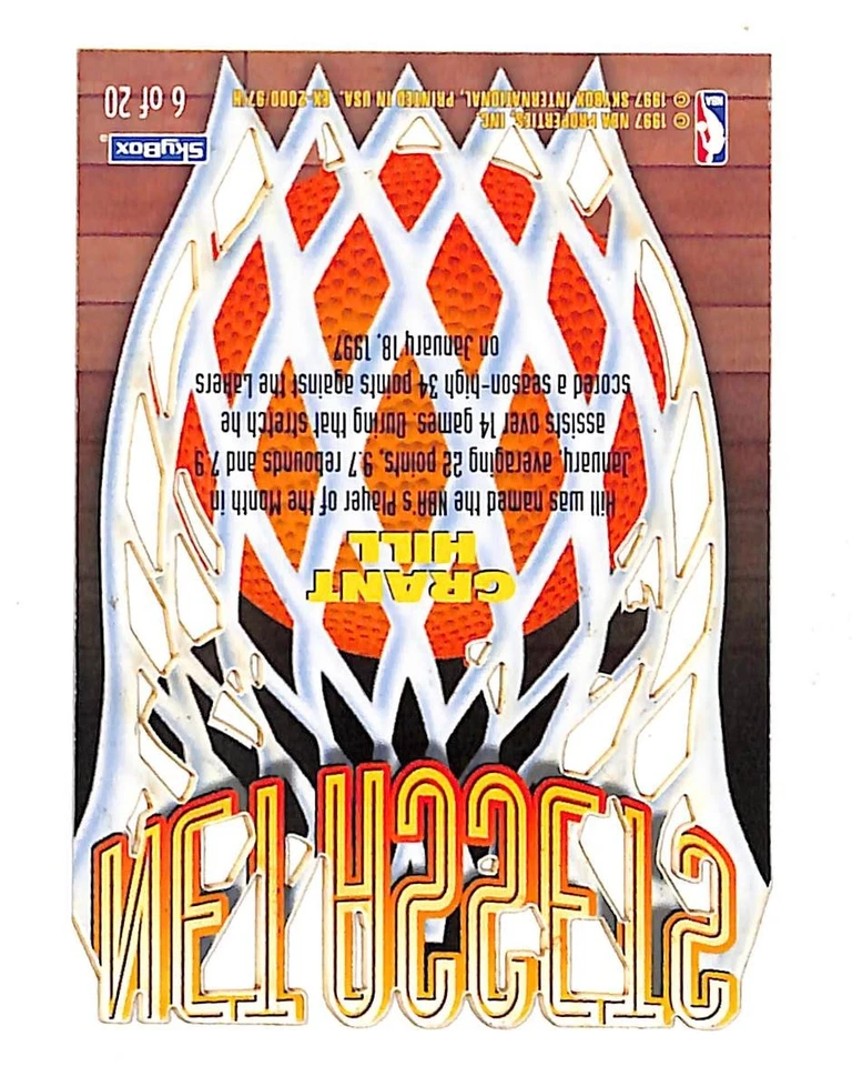 Tarjeta de activos netos Grant Hill 1996-97 Skybox E-X2000 #6 Foto 2 de 2