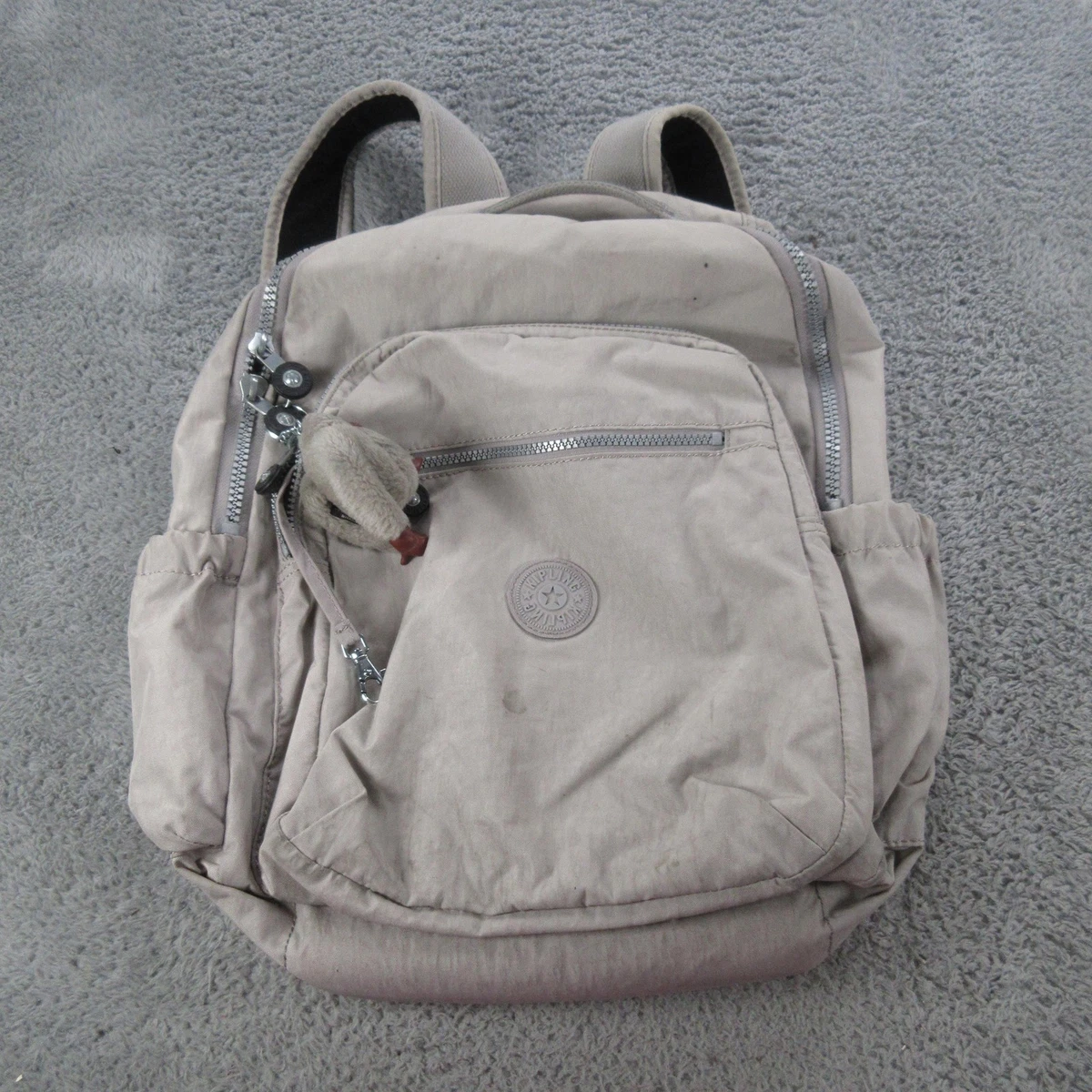 NEW Kipling Bouree Backpack School Bag Nylon Silver Beige Metallic BP4194 $114 NWT Kipling BP4194 Bouree Backpack School Bag Nylon Popping  main image 2