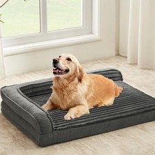 Orthopedic Dog Beds for Medium Dogs, Waterproof Egg Foam Dog Sofa Bed with L ...