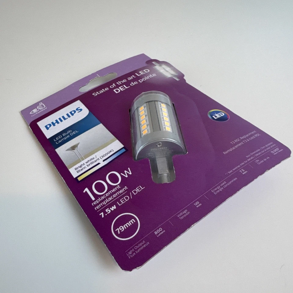 NEW Philips 471946 T3 RSC LED Light Bulb 7.5W = 100W 3000K 800 Lm. Double Ended - Image 2 of 4
