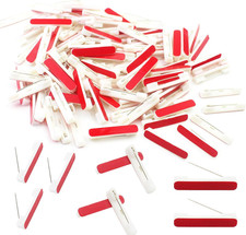 100Pcs White Adhesive Safety Pins Back, Adhesive Bar Pins for Nametags ID Badge