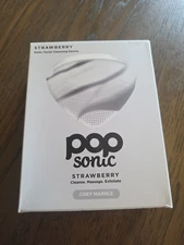Pop Sonic Strawberry Sonic Facial Cleansing Device Sealed Grey Marble Color NEW