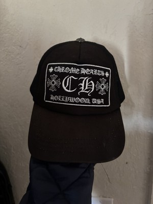 Chrome Hearts Trucker Hat Black White Adjustable One Size Men Designer